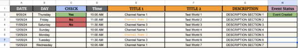 Calendar Event Creation Through Google Excel Sheet - Template - Image 3